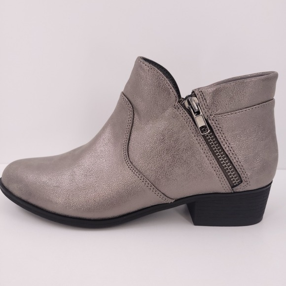 Sun Stone Adelinee Dist Pewtr Booties Zipper Slip-On Round Toe Womens 7 M NEW - Picture 16 of 16